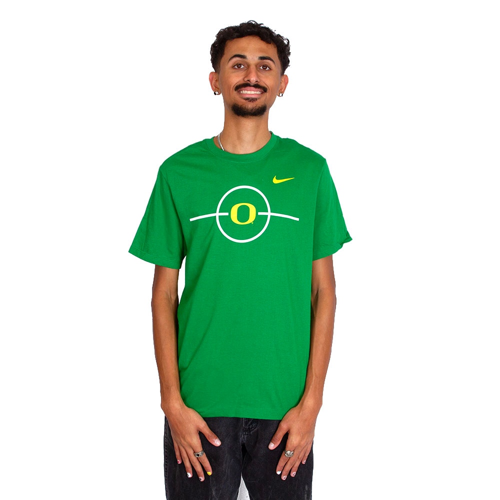 Classic Oregon O, Nike, Green, Crew Neck, Cotton, Men, Soccer, T-Shirt, 883356